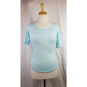 NWT ATHLETA S/S Breezy Tee - Blue Tint XXS